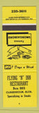 Matchbook Cover - Flying N Inn Restaurant Claresholm AB YELLOW