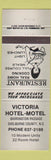 Matchbook Cover - Victoria Hotel Motel Shelburne County NS