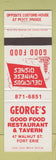 Matchbook Cover - George's Chinese Food Fort Erie ON