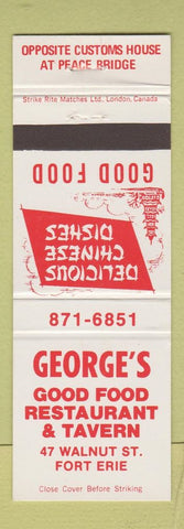 Matchbook Cover - George's Chinese Food Fort Erie ON