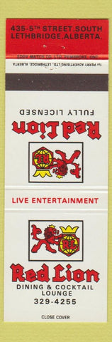 Matchbook Cover - Red Lion Restaurant Lethbridge ON