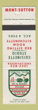 Matchbook Cover - Mont Sutton QC Ski Village