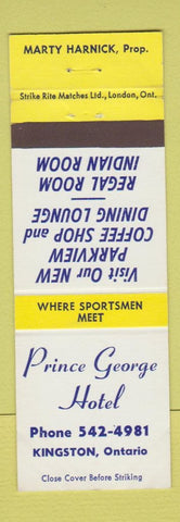 Matchbook Cover - Prince George Hotel Kingston ON
