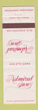 Matchbook Cover - Admiral Inn Milwaukee WI