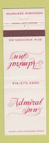 Matchbook Cover - Admiral Inn Milwaukee WI