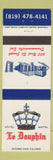 Matchbook Cover - Hotel Motel Le Dauphin Drummondville QC