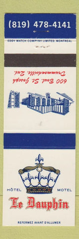 Matchbook Cover - Hotel Motel Le Dauphin Drummondville QC