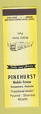Matchbook Cover - Pinehurst Mobile Homes Trailers Petawawa ON