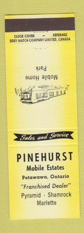 Matchbook Cover - Pinehurst Mobile Homes Trailers Petawawa ON