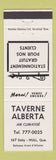 Matchbook Cover - Taverne Alberta Hull QC