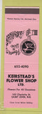 Matchbook Cover - Keirstead's Flowers St John NB FTD