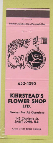 Matchbook Cover - Keirstead's Flowers St John NB FTD