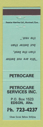 Matchbook Cover - Petrocare Services Edson AB