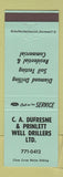 Matchbook Cover - CA Dufresne Prinlett Well Drilling Canada
