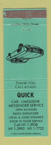 Matchbook Cover - Quick Car Limo Service