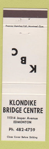 Matchbook Cover - Klondike Bridge Centre Edmonton AB