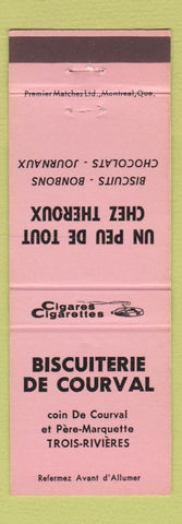 Matchbook Cover - Biscuiterie De Courval Trois Rivieres QC WEAR