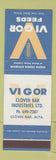 Matchbook Cover - Vigor Feeds Clover Bar AB