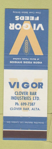 Matchbook Cover - Vigor Feeds Clover Bar AB