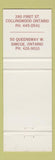 Matchbook Cover - Pepi's Upper Crust Italian Simcoe Collingwood ON