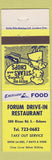 Matchbook Cover - Forum Drive In Restaurant Oshawa ON