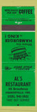 Matchbook Cover - Al's Restaurant Orangeville ON