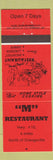 Matchbook Cover - M Restaurant Orangeville ON RED