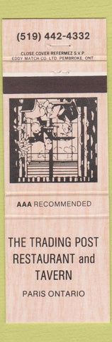 Matchbook Cover - Trading Post Restaurant Paris ON