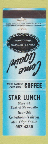 Matchbook Cover - Star Lunch Newcastle ON WEAR