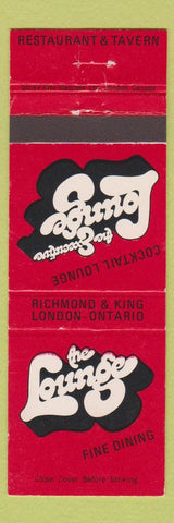 Matchbook Cover - The Lounge Restaurant Tavern London ON