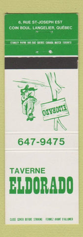 Matchbook Cover - Taverne Eldorado Langelier QC