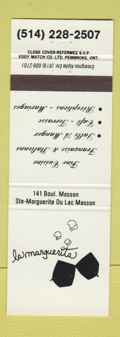 Matchbook Cover - La Marguerita Ste Marguerite Du Lac Masson QC