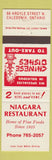 Matchbook Cover - Niagara Restaurant Chinese Caledonia ON