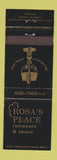 Matchbook Cover - Rosa's Place Restaurant Italian Downsview ON #1