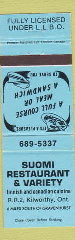 Matchbook Cover - Suomi Restaurant Kilworthy ON