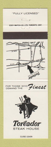 Matchbook Cover - Toreador Steak House Burlington ON