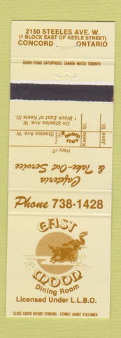 Matchbook Cover - East Moon Chinese Concord ON