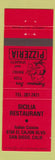 Matchbook Cover - Sicilia Restaurant San Diego CA Pizza