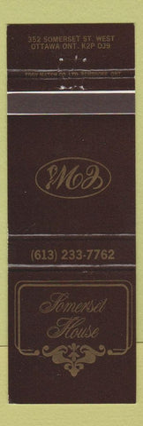 Matchbook Cover - Somerset House Ottawa ON