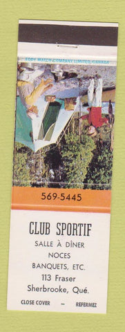 Matchbook Cover - Club Sportif Sherbrooke QC
