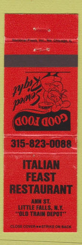 Matchbook Cover - Italian Feast Restaurant Little Falls NY WEAR