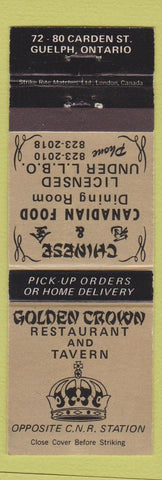 Matchbook Cover - Golden Crown Restaurant Guelph ON
