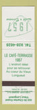 Matchbook Cover - La Cafe Terrasse Vieux Longueuil QC