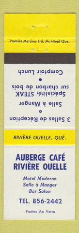 Matchbook Cover - Auberge Cafe Riviere Ouelle QC