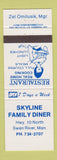Matchbook Cover - Skyline Family Diner Swan River MB