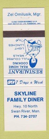 Matchbook Cover - Skyline Family Diner Swan River MB