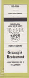 Matchbook Cover - Granny's Restaurant Tecumseh ON