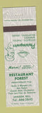 Matchbook Cover - Restaurant Forest Armagh Bellechasse QC