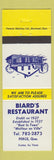 Matchbook Cover - Biard's Restaurant Perce QC