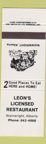 Matchbook Cover - Leon's Licensed Restaurant Wainwright AB buffalo